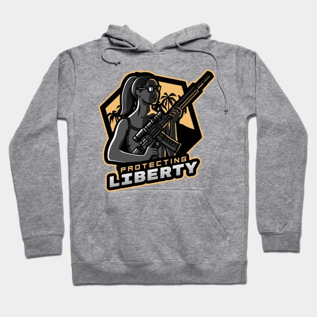 Protecting Liberty Hoodie by Mega Tee Store